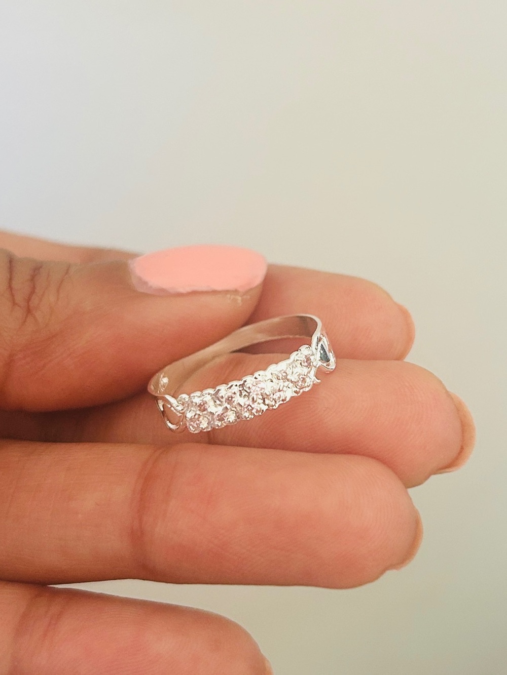 Taxco 925 Silver Cubic Zirconia Row Ring - Size 8.5